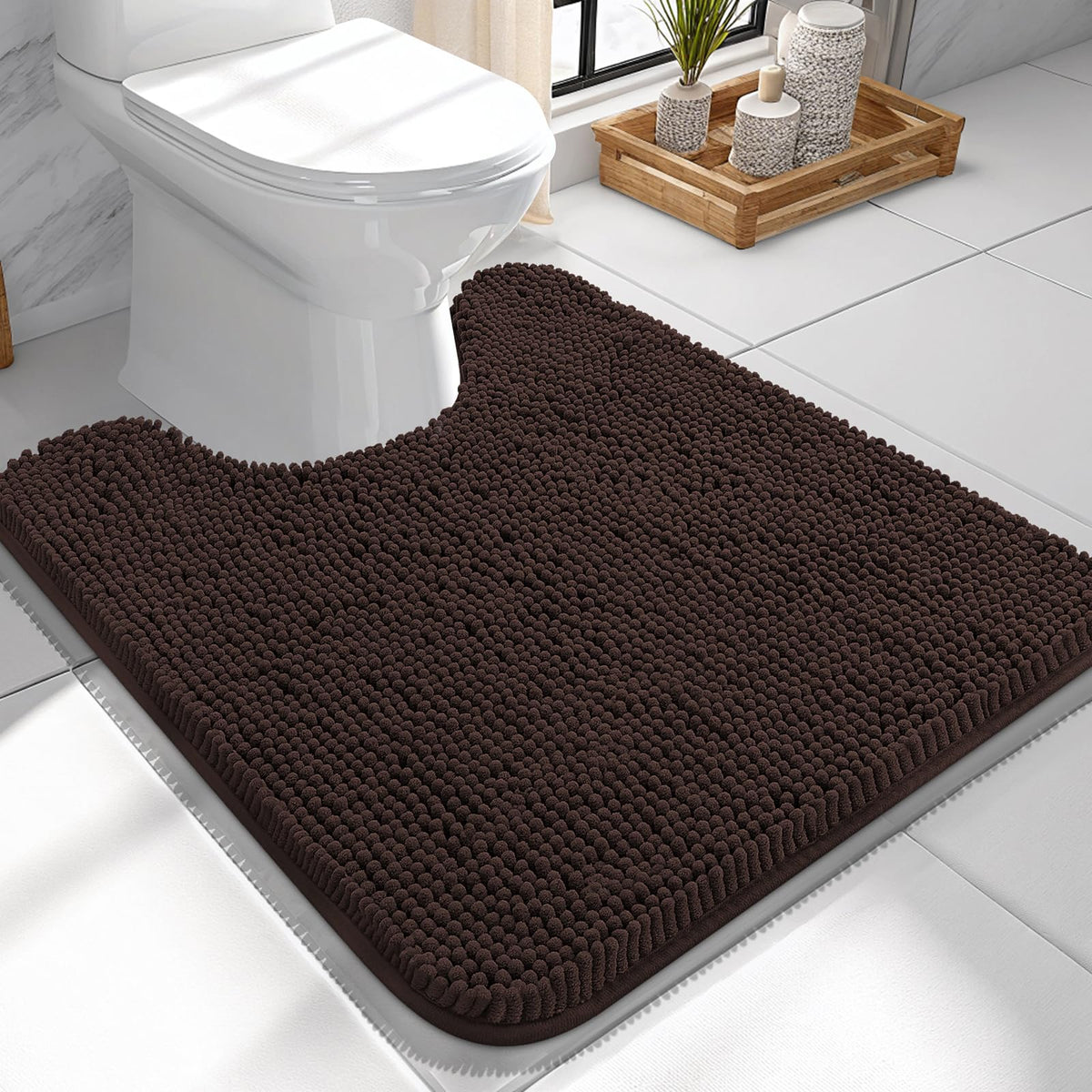 OLANLY Extra-Soft Absorbent Chenille Bathroom Rug Mat