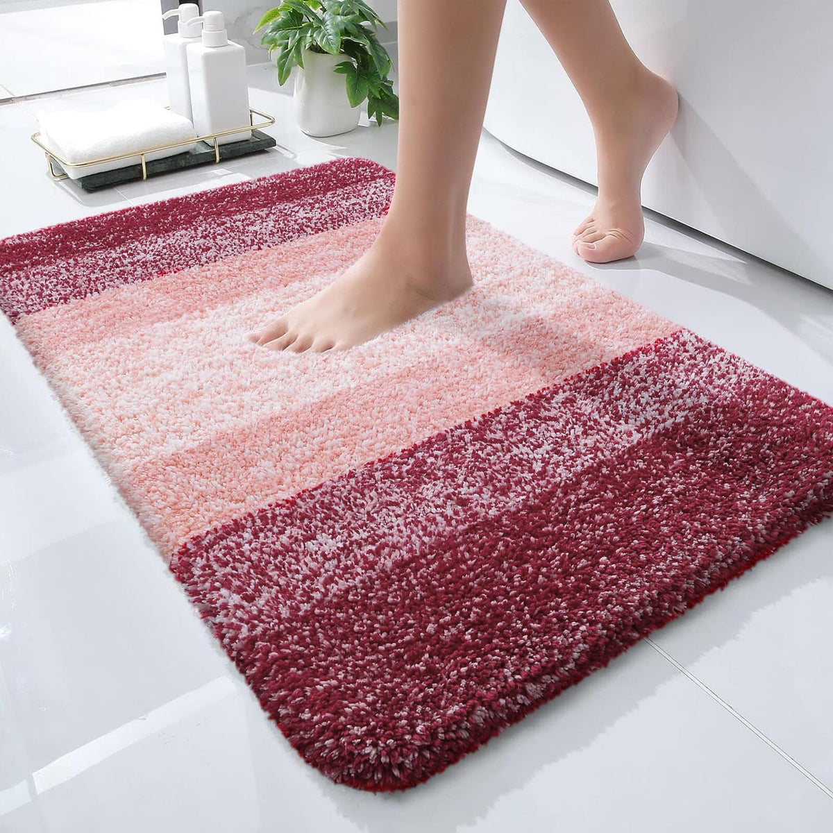OLANLY Extra-Soft Absorbent Microfiber Bathroom Rug Mat
