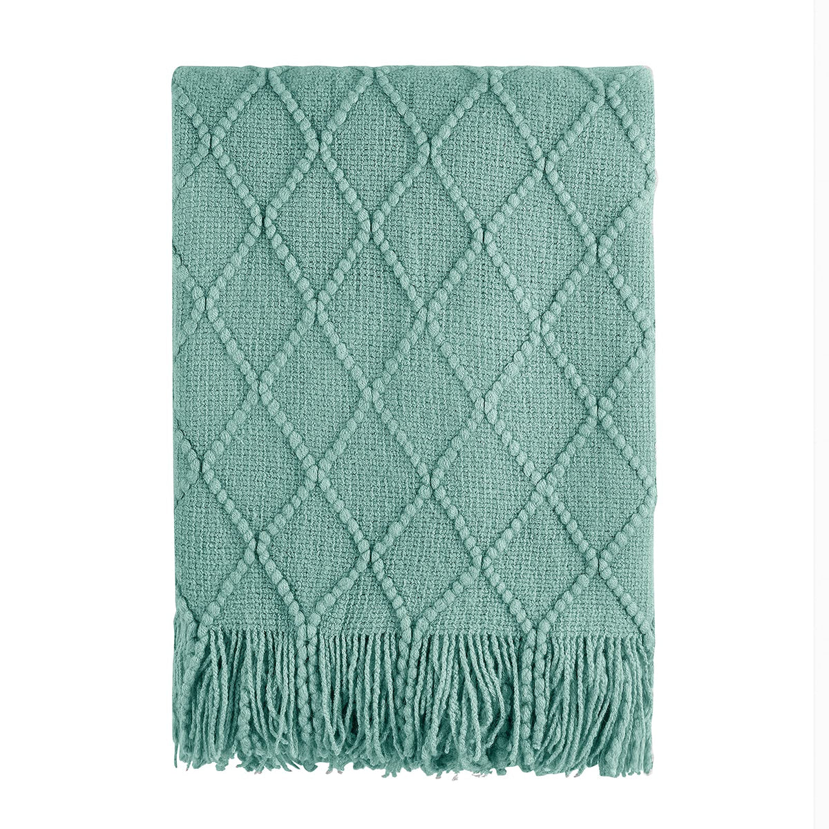 BOURINA Soft Textured Knitted Throw Blanket for Sofa