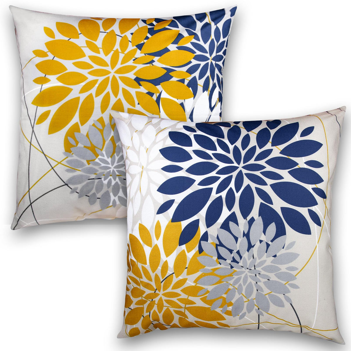 Qesonoo Set of 2 Floral Decorative Throw Pillow Covers