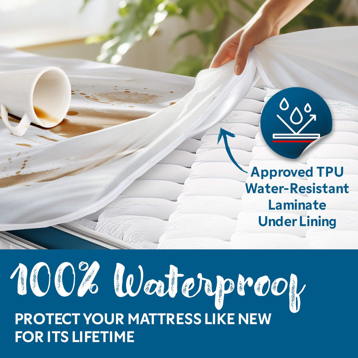 Guardmax Jersey Knitted Zippered Mattress Encasement with Deep Pockets - Waterproof & Bed Bug Proof Mattress Protector - Comfortable, Soft, and Noiseless Zippered Bedding