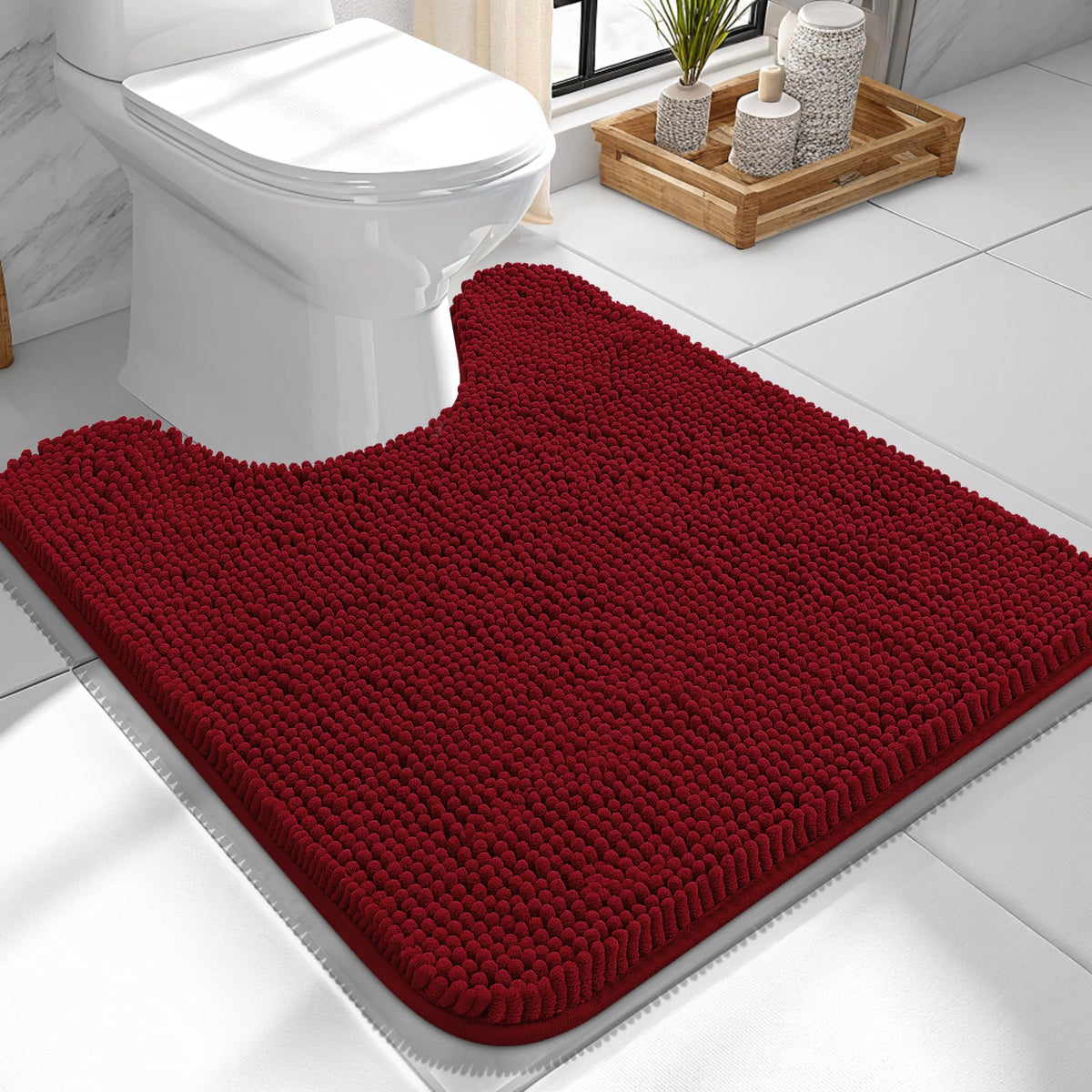 OLANLY Extra-Soft Absorbent Chenille Bathroom Rug Mat