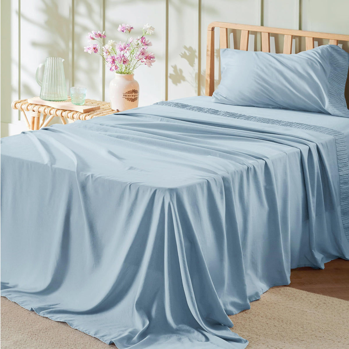 Bedsure Sheet Set - Soft Sheets - Breathable & Cooling - Hotel Luxury - Easy Care Polyester Microfiber Bedding