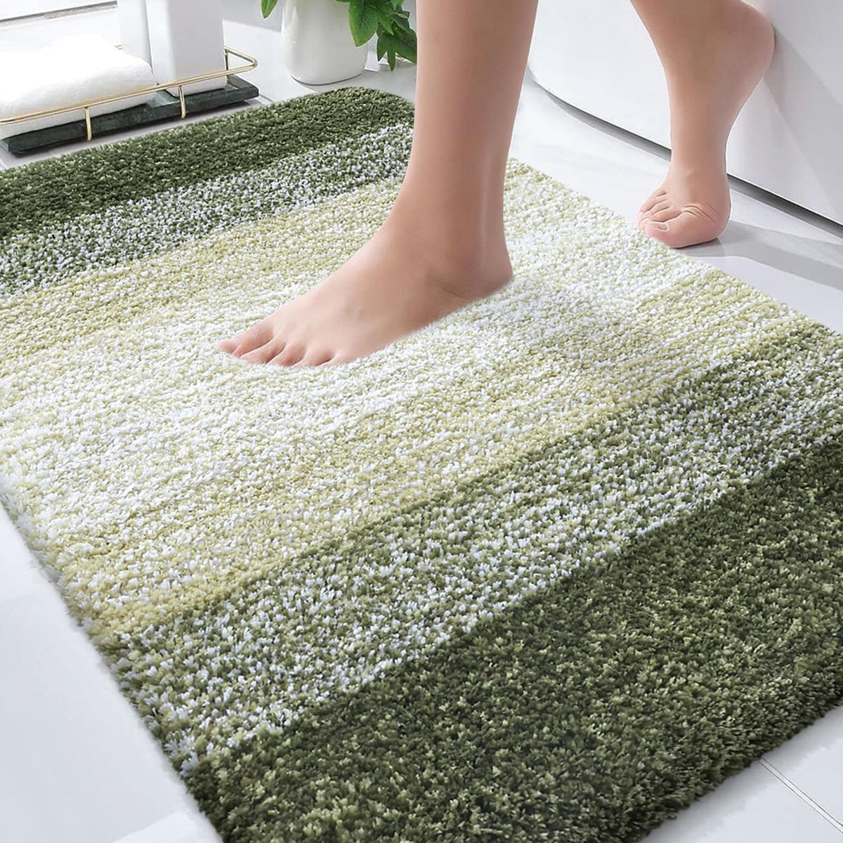 OLANLY Extra-Soft Absorbent Microfiber Bathroom Rug Mat