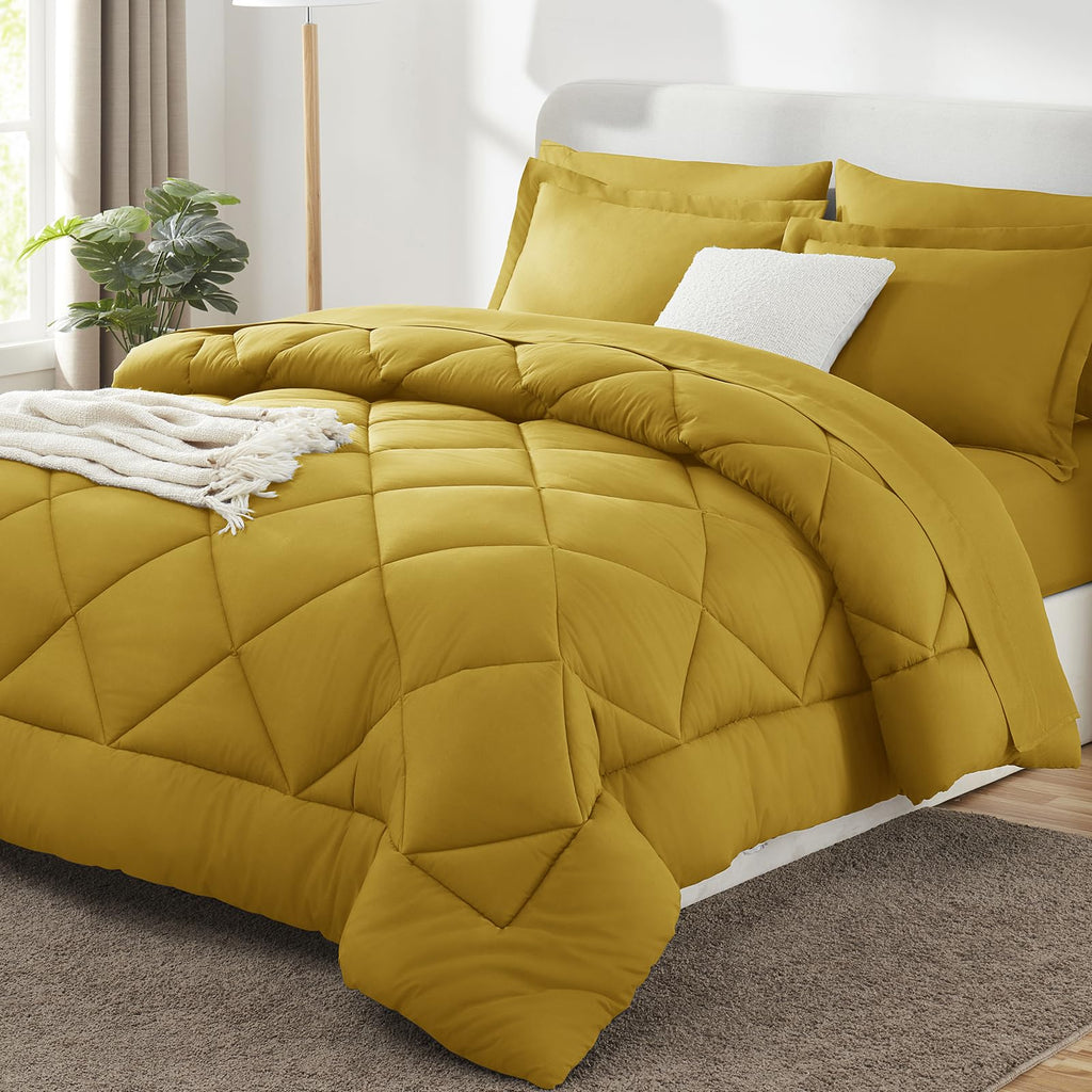 CozyLux Comforter Set, Down Alternative Bedding Set with Sheets, 5/7 Pieces