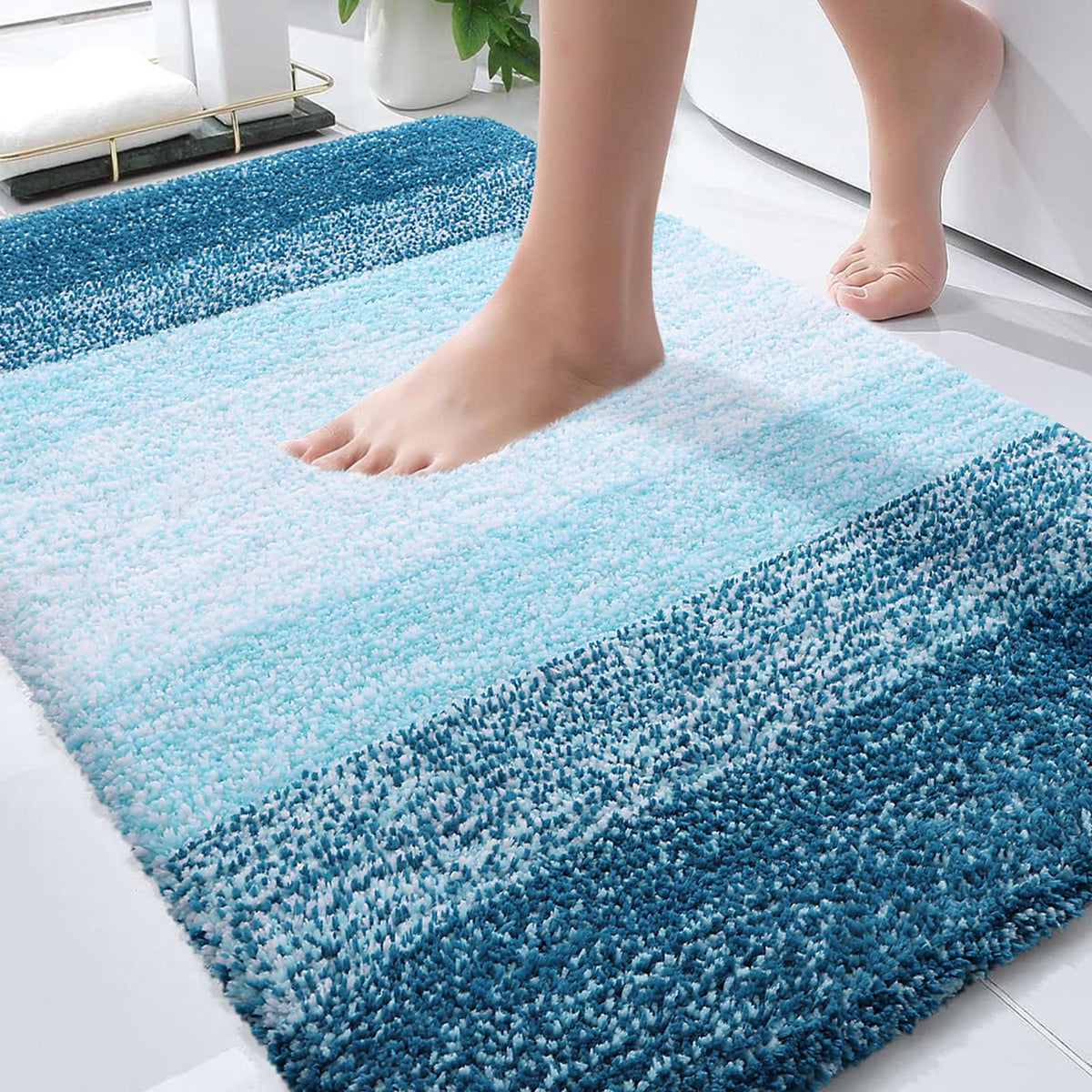 OLANLY Extra-Soft Absorbent Microfiber Bathroom Rug Mat
