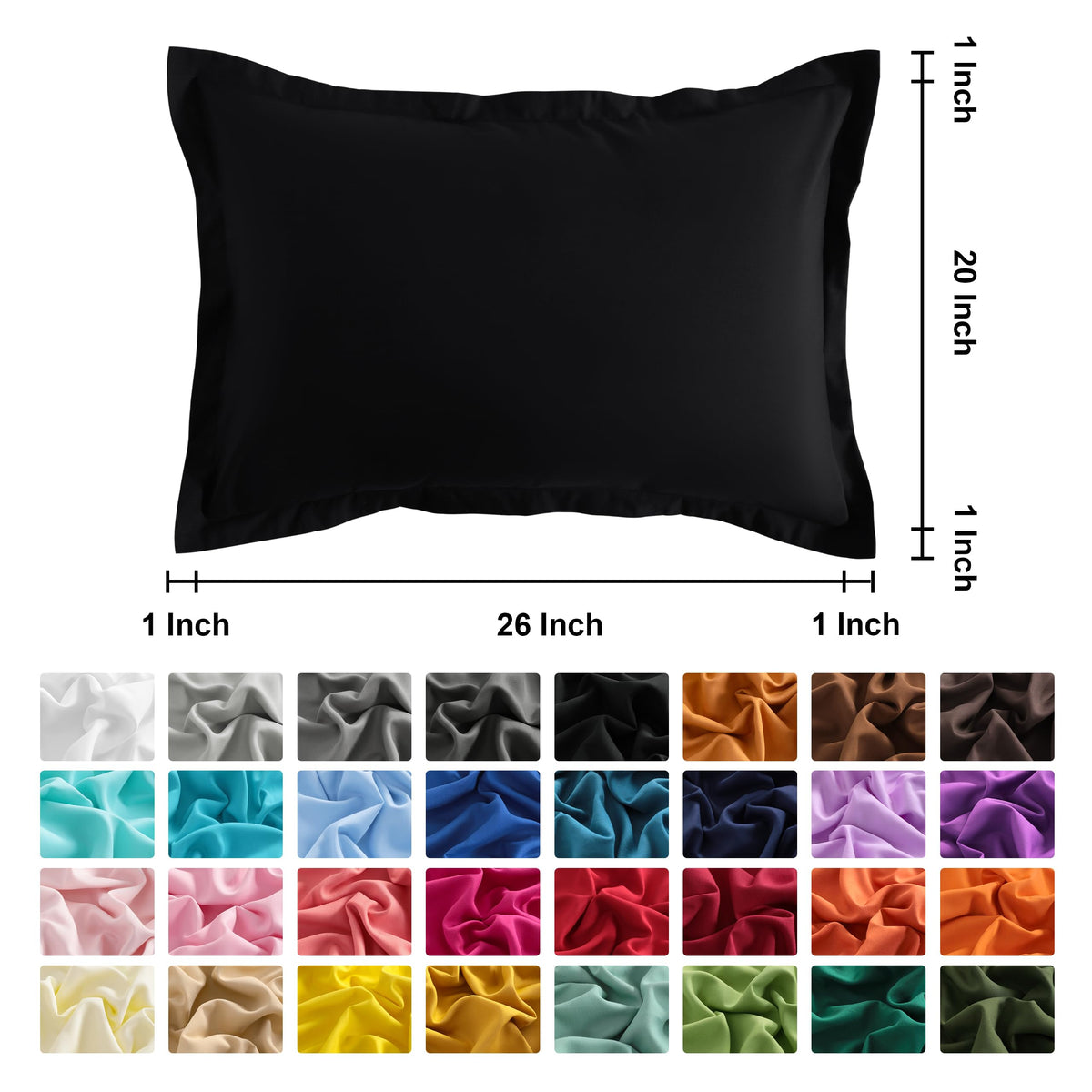 NTBAY Brushed Microfiber Pillow Shams, Soft and Cozy, Wrinkle, Fade, Stain Resistant 2 Pack Pillow Cases