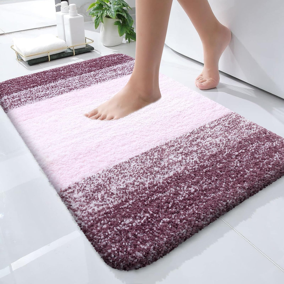 OLANLY Extra-Soft Absorbent Microfiber Bathroom Rug Mat