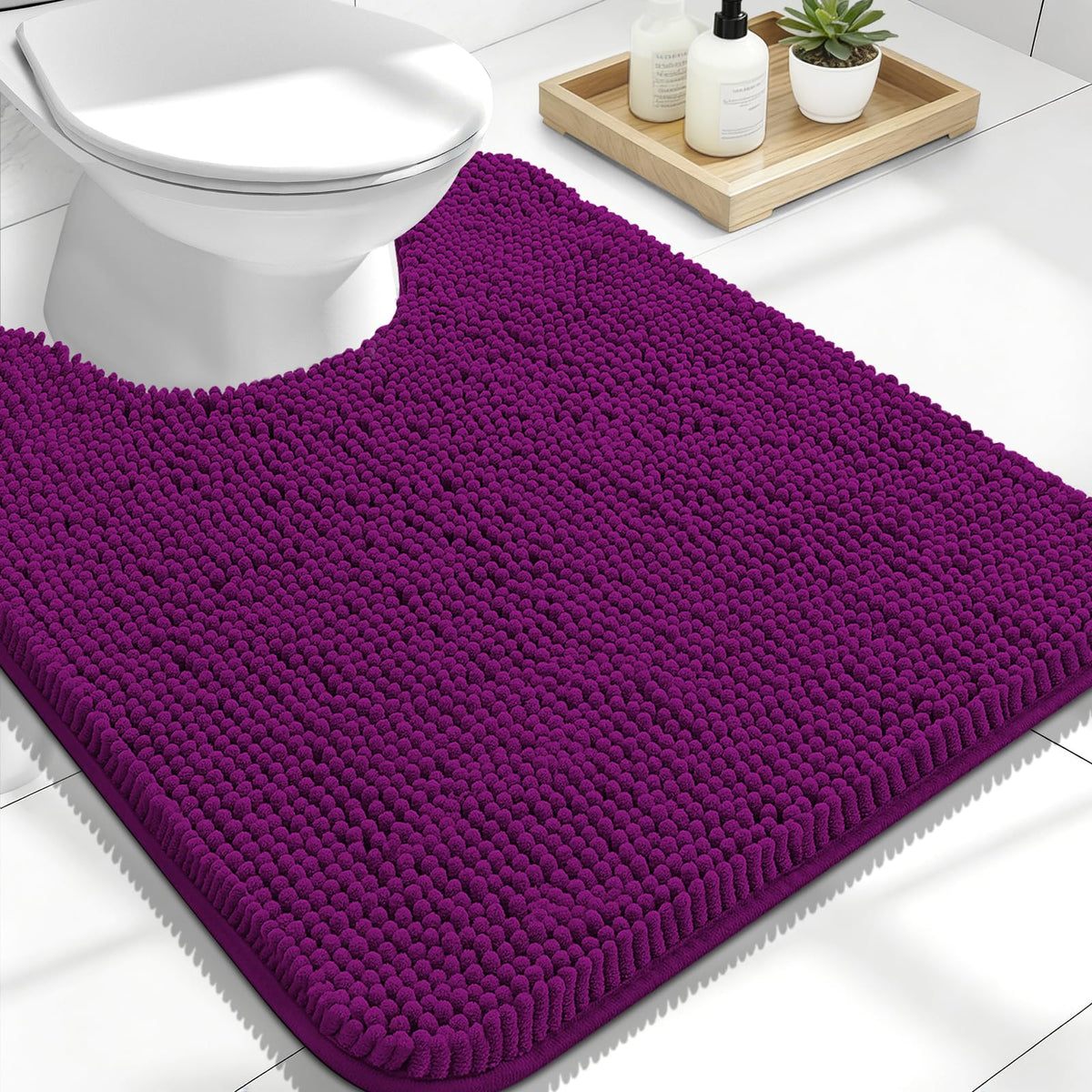 OLANLY Extra-Soft Absorbent Chenille Bathroom Rug Mat