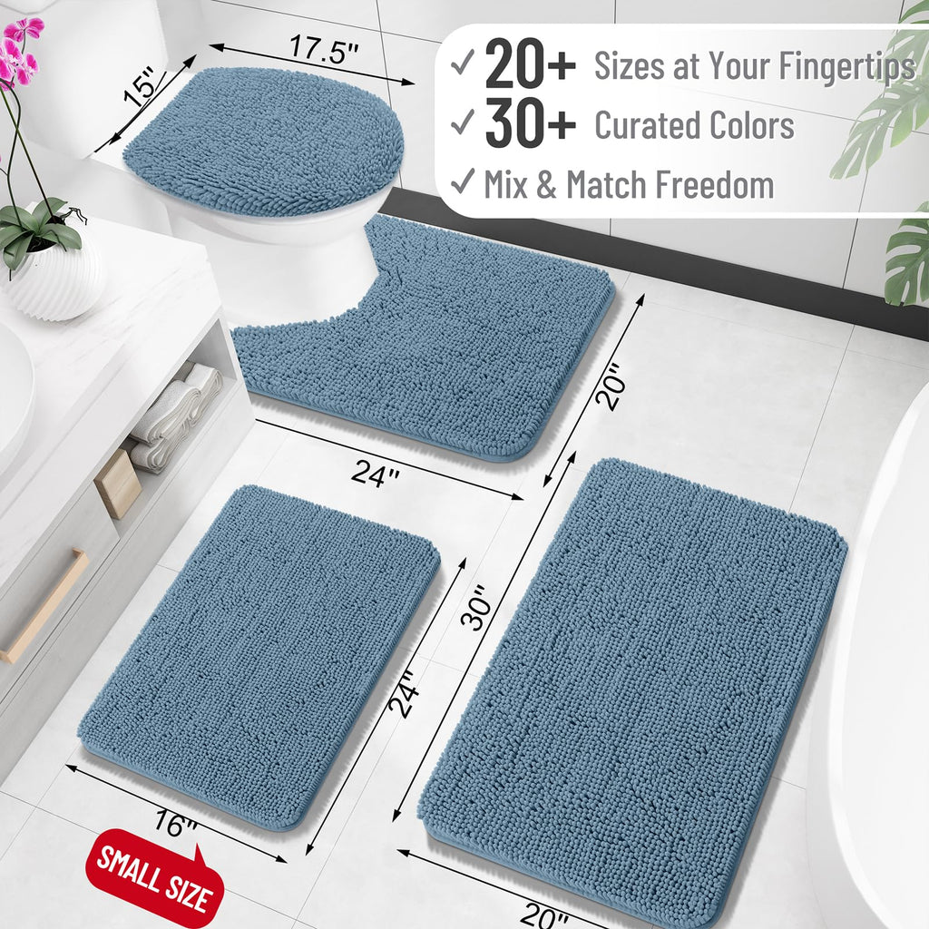 OLANLY Bathroom Rugs, Extra Soft Absorbent Chenille Bath Rugs