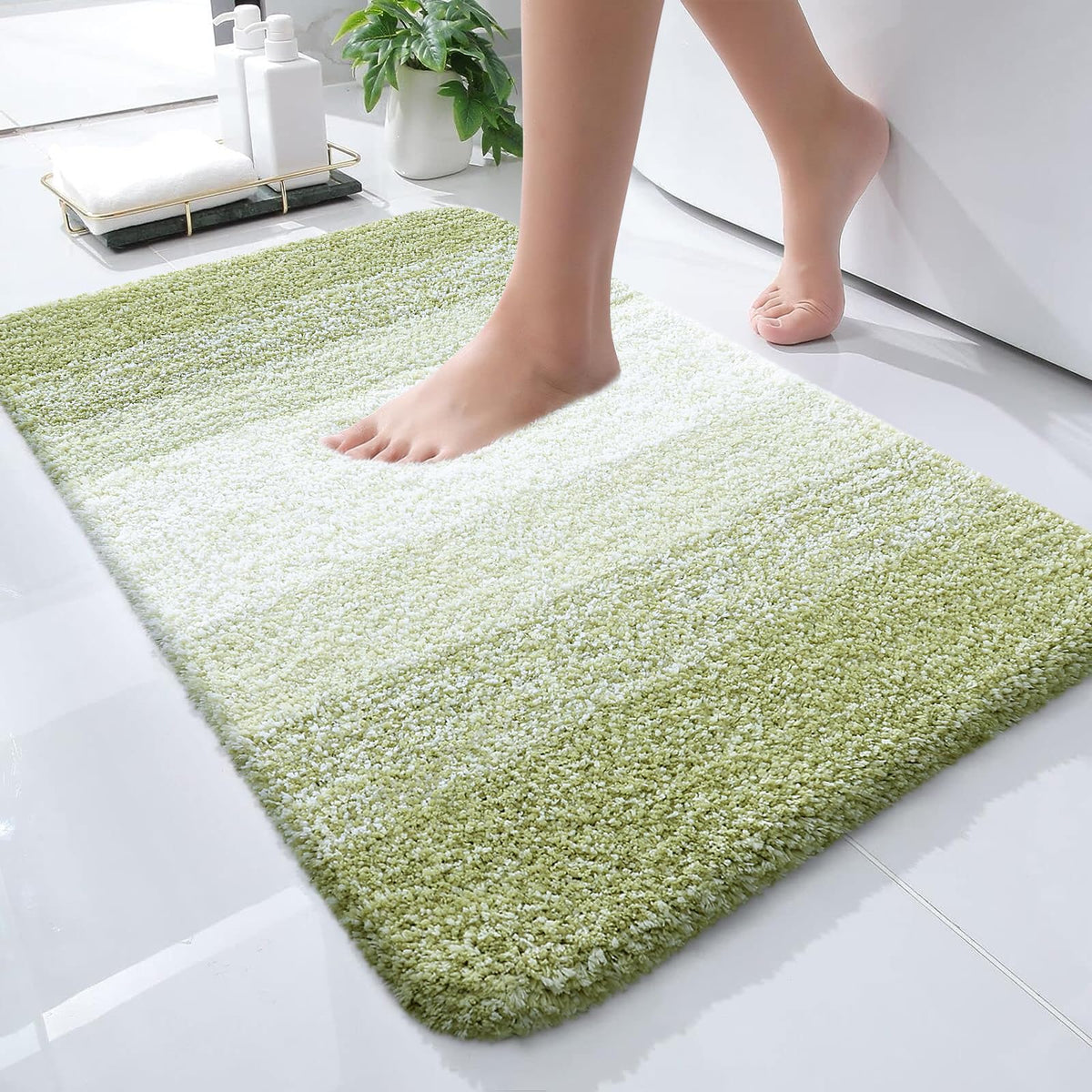 OLANLY Extra-Soft Absorbent Microfiber Bathroom Rug Mat