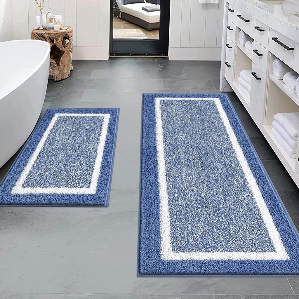 Pauwer Bathroom Rug Set, Non Slip Washable Bath Mat Set