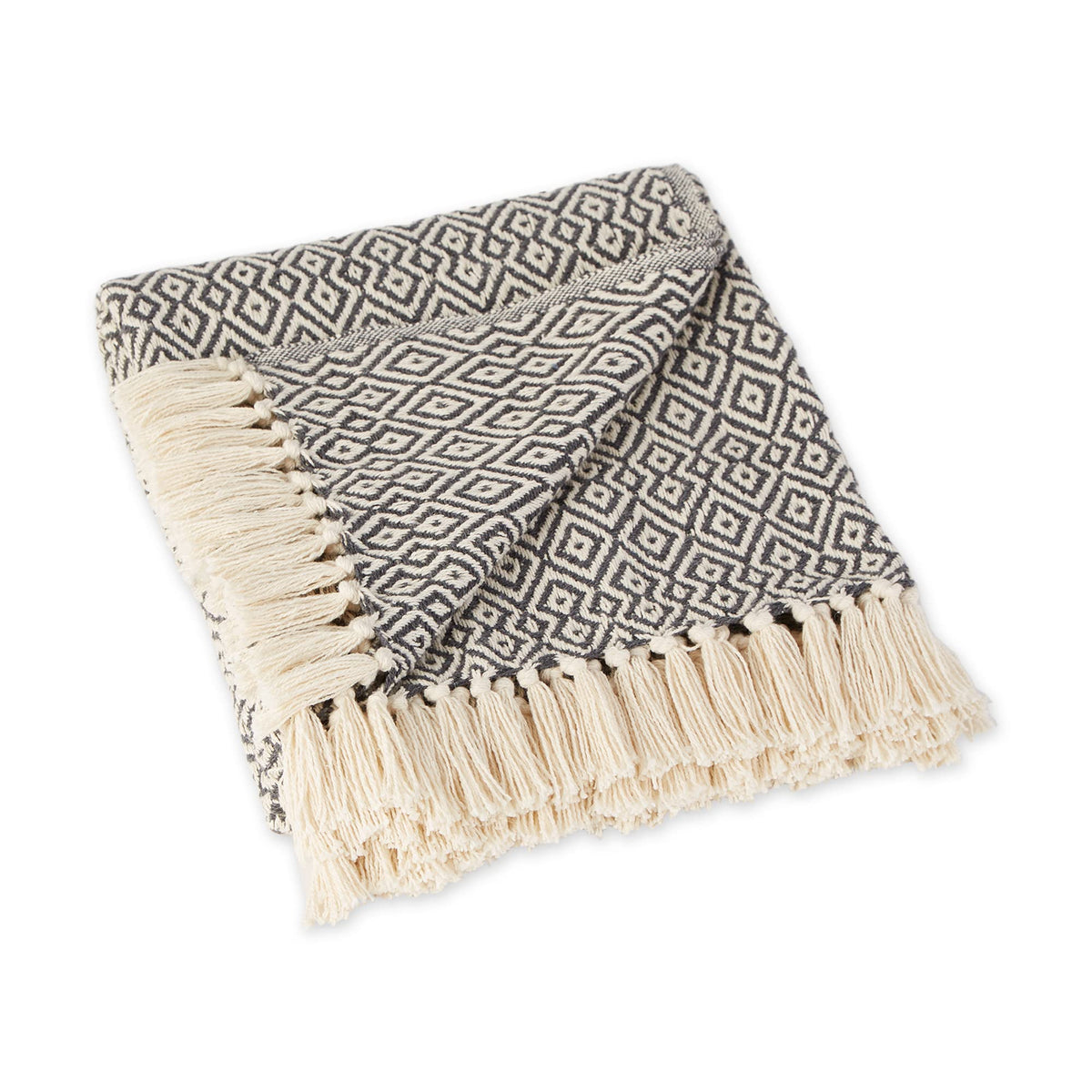 DII Rustic Farmhouse Double-Diamond Woven Throw Blanket