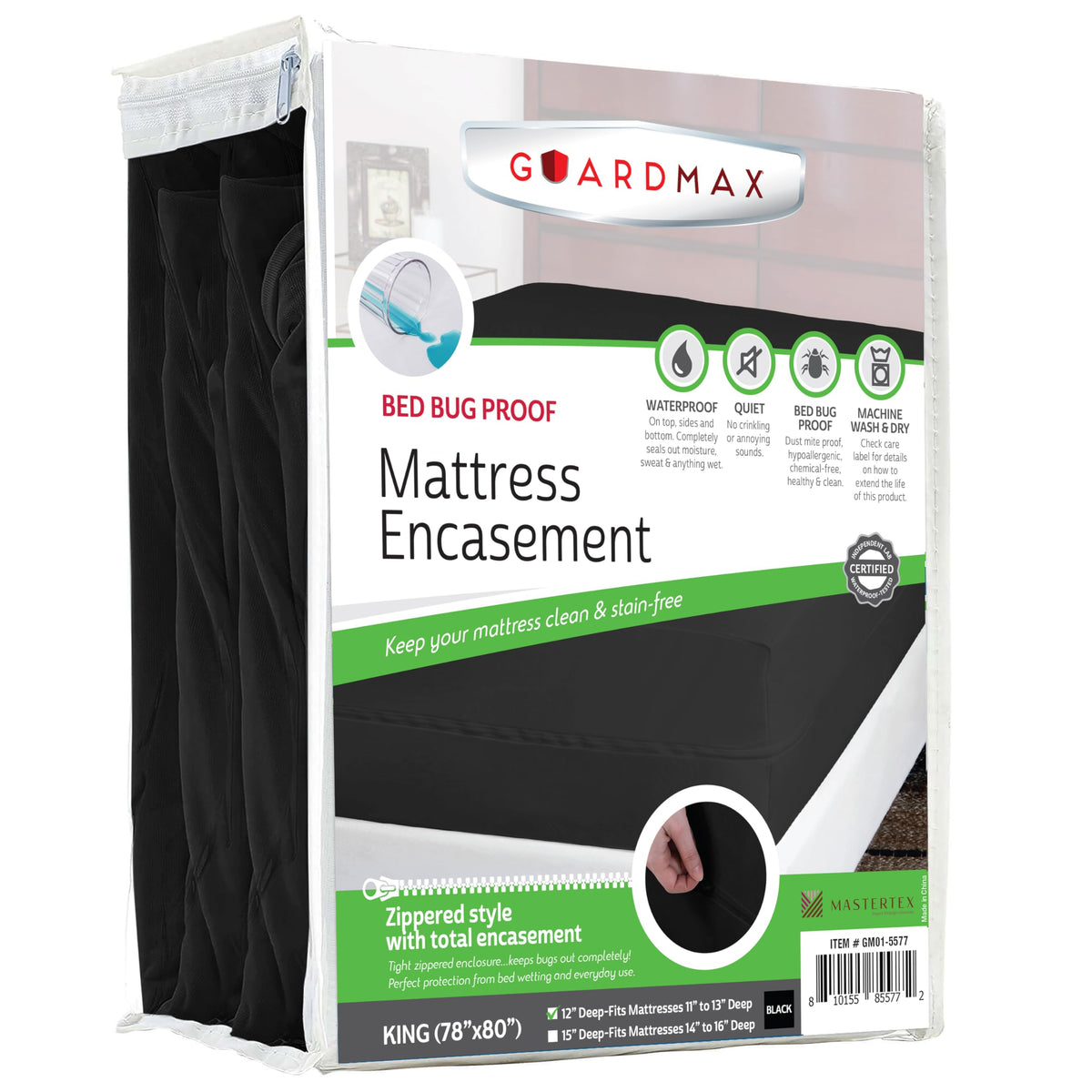 Guardmax Waterproof Jersey-Knit Zippered Mattress Encasement