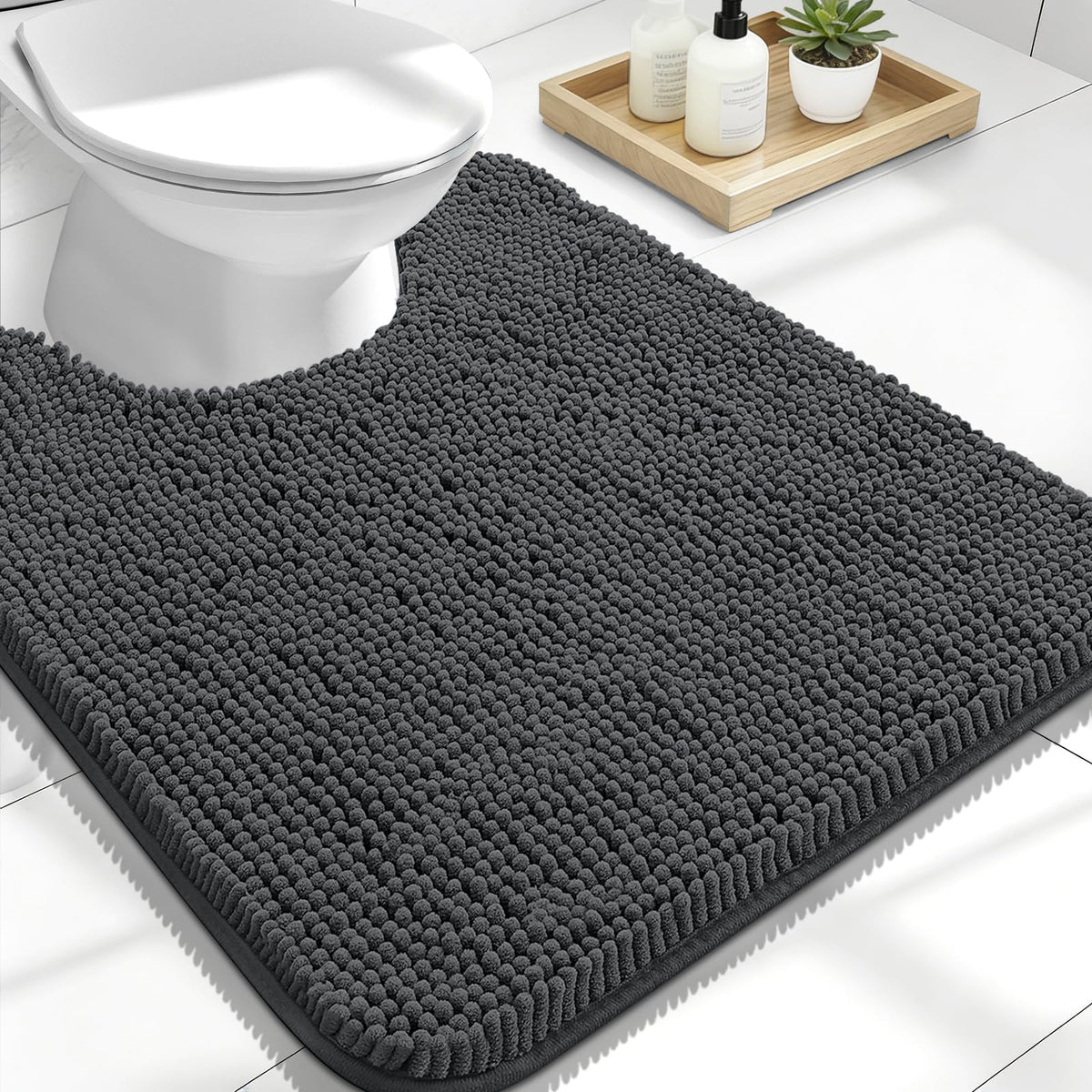 OLANLY Extra-Soft Absorbent Chenille Bathroom Rug Mat