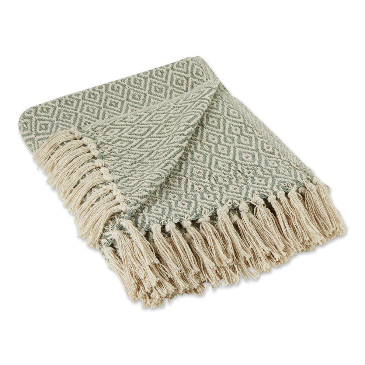 DII Rustic Farmhouse Double-Diamond Woven Throw Blanket