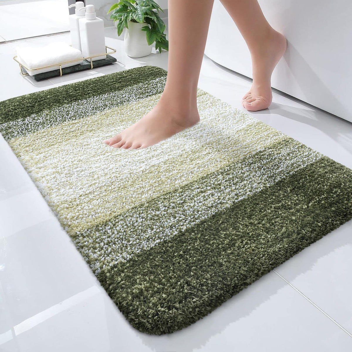 OLANLY Extra-Soft Absorbent Microfiber Bathroom Rug Mat