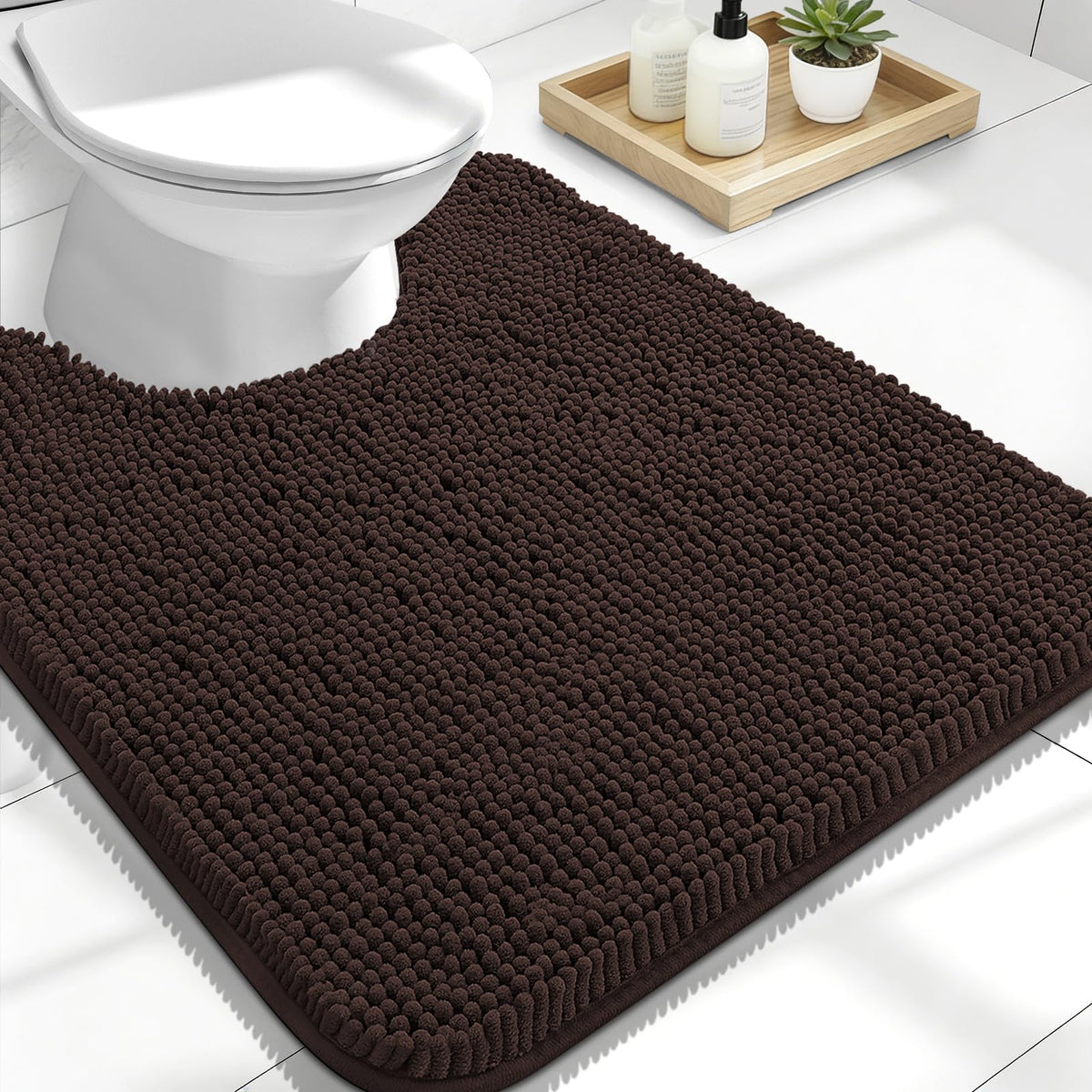 OLANLY Extra-Soft Absorbent Chenille Bathroom Rug Mat
