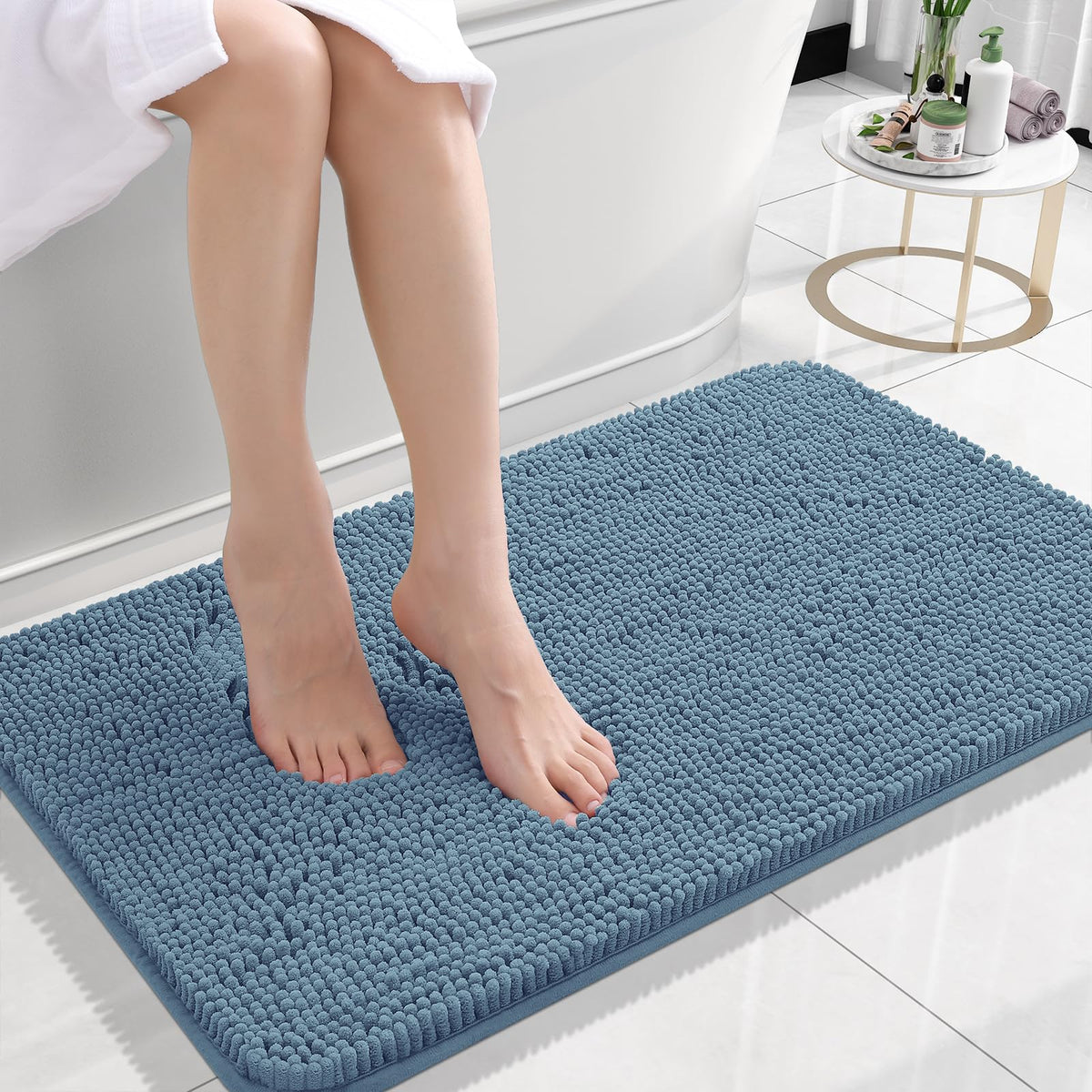 OLANLY Extra-Soft Absorbent Chenille Bathroom Rug Mat