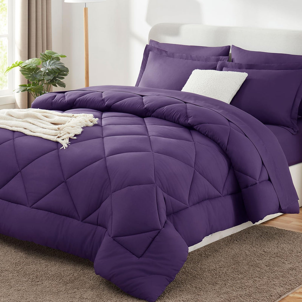 CozyLux Comforter Set, Down Alternative Bedding Set with Sheets, 5/7 Pieces