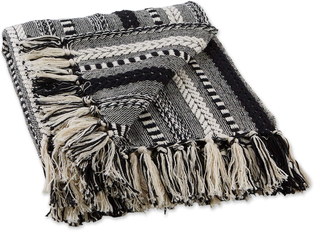 DII Braided Striped Decorative Throw Blanket