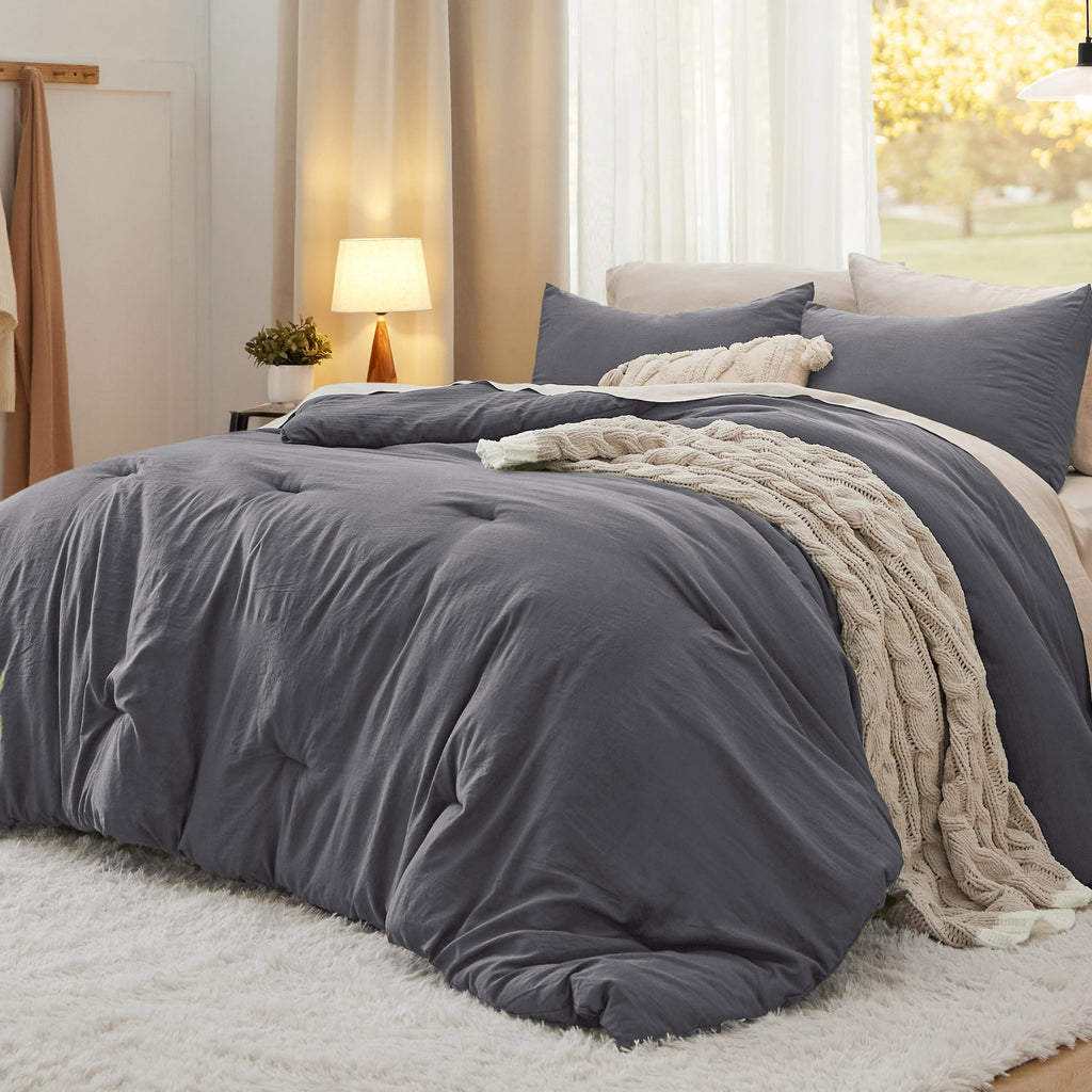 Bedsure Comforter Set Prewashed Soft Bedding Set 3Pcs