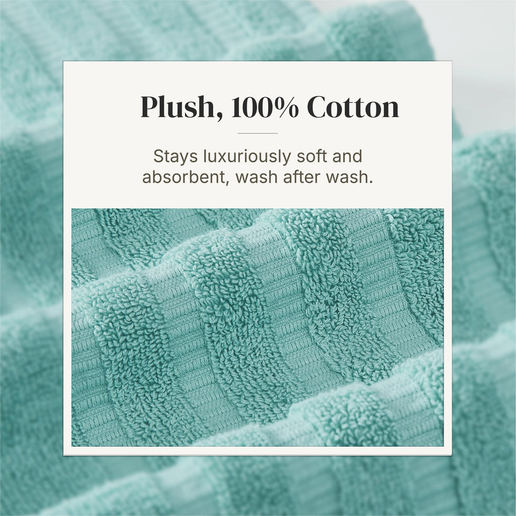 Modern Threads 6 Piece Bath Towel Set – Bathroom Set with 2 Bath Towels, 2 Hand Towels, and 2 Wash Cloths – 100% Cotton, Super Absorbent & Extra Soft – Reversible Pattern