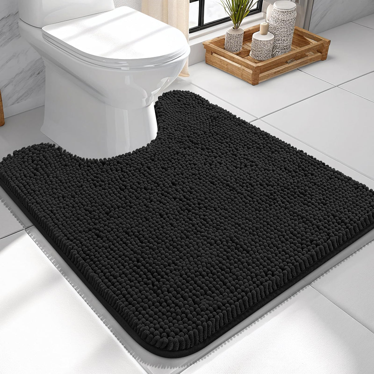 OLANLY Extra-Soft Absorbent Chenille Bathroom Rug Mat
