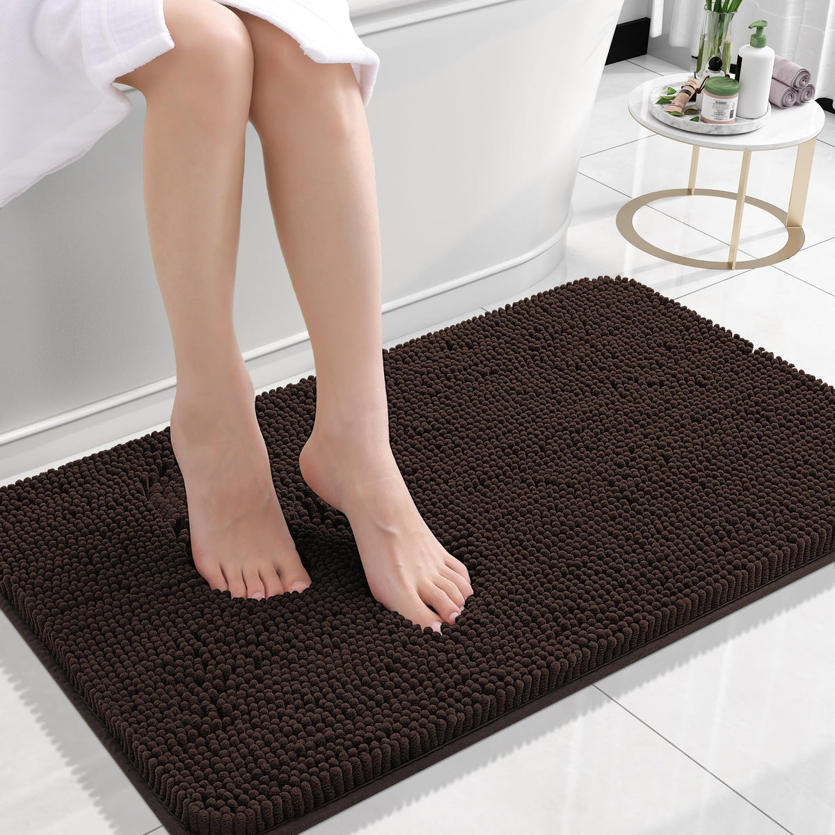 OLANLY Extra-Soft Absorbent Chenille Bathroom Rug Mat