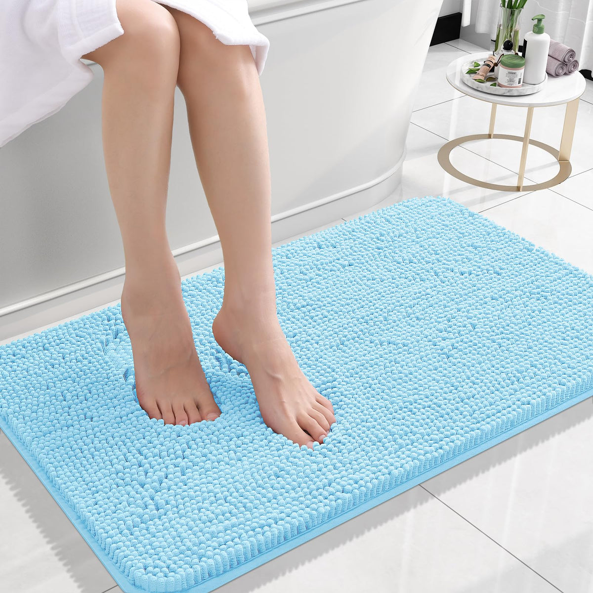 OLANLY Extra-Soft Absorbent Chenille Bathroom Rug Mat