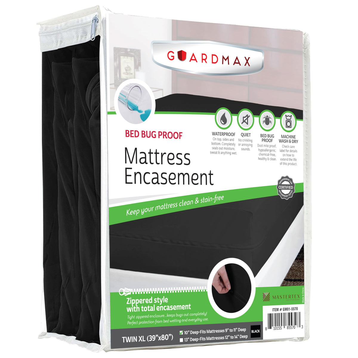 Guardmax Waterproof Jersey-Knit Zippered Mattress Encasement