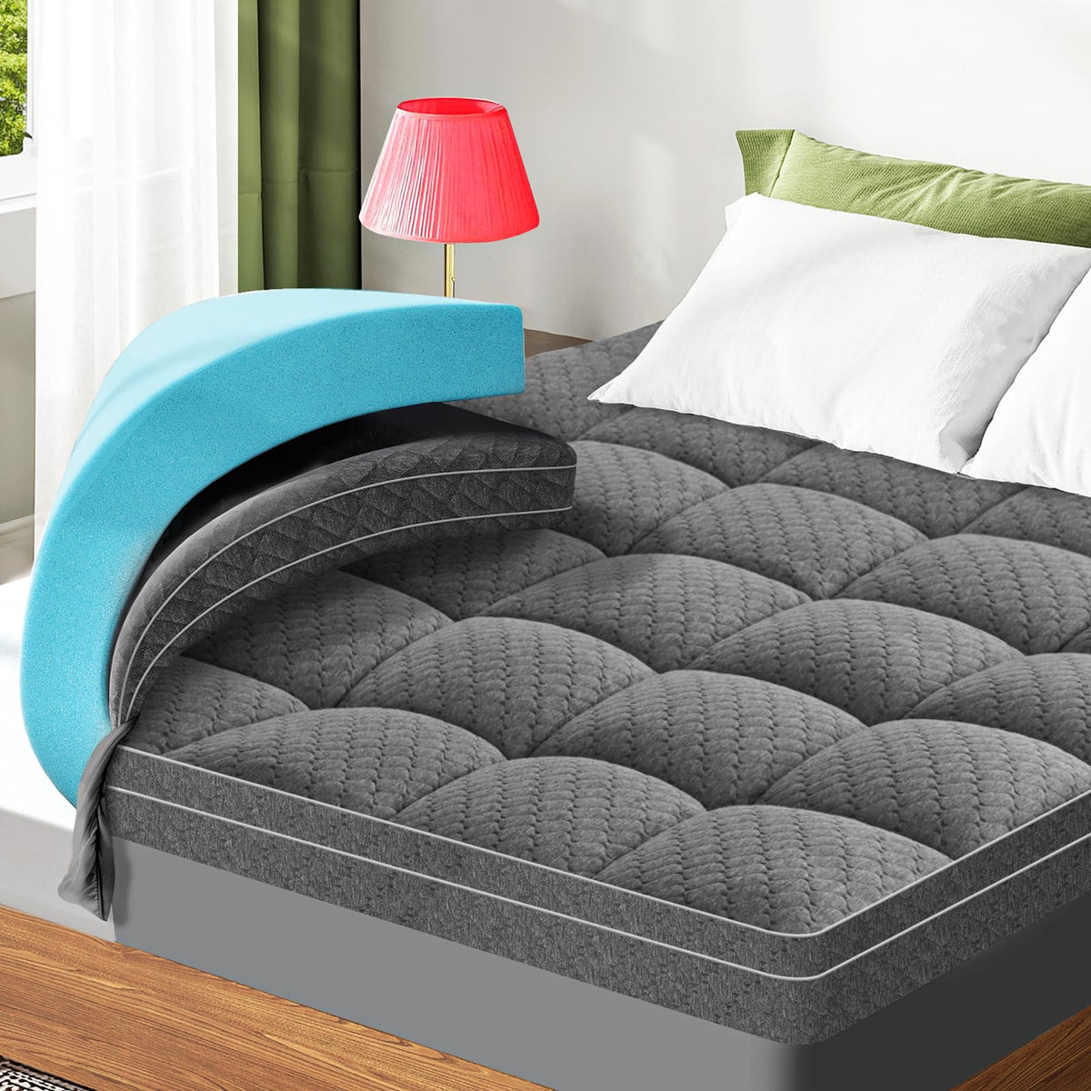 VALUXE 3-Inch Dual-Layer Memory Foam Mattress Topper