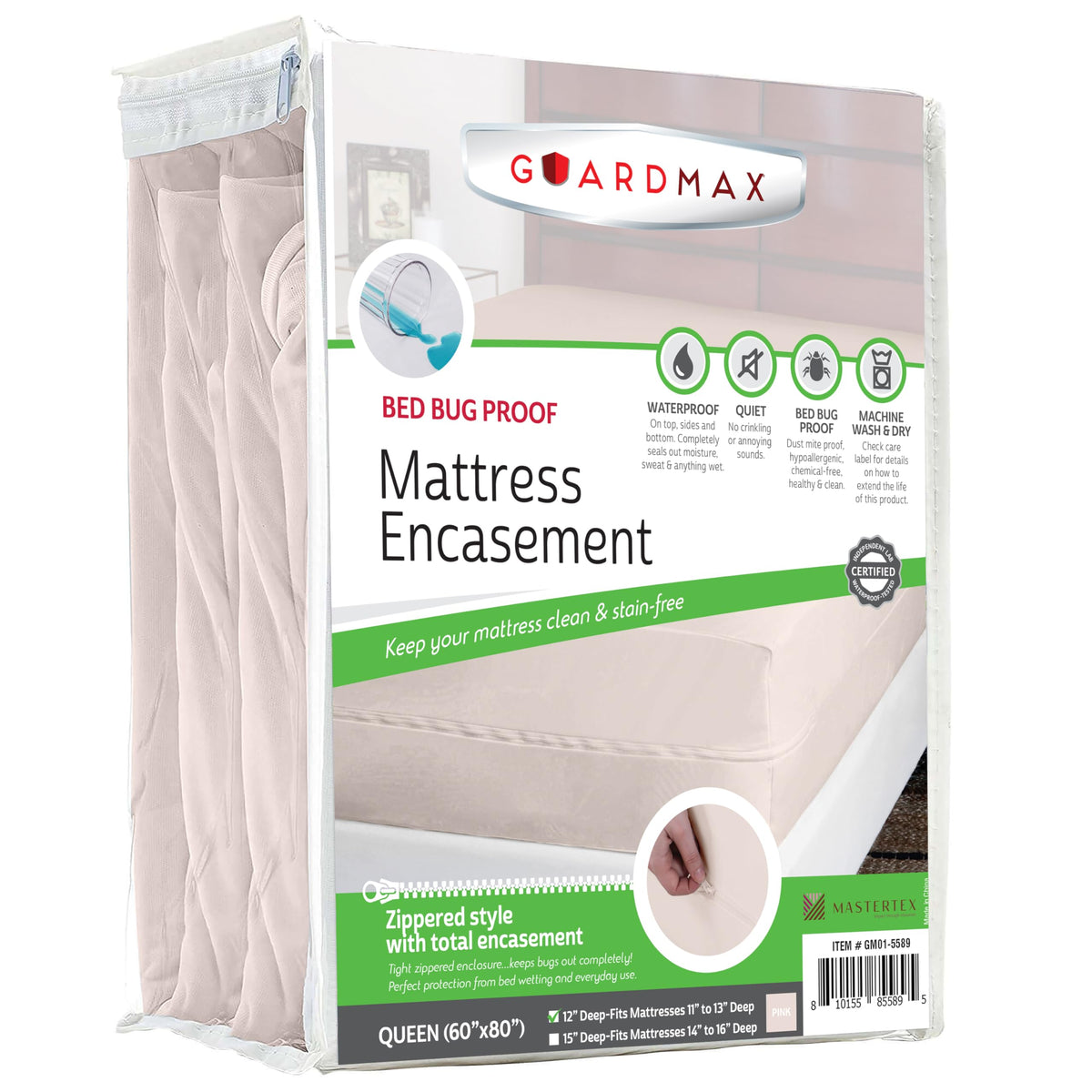 Guardmax Waterproof Jersey-Knit Zippered Mattress Encasement