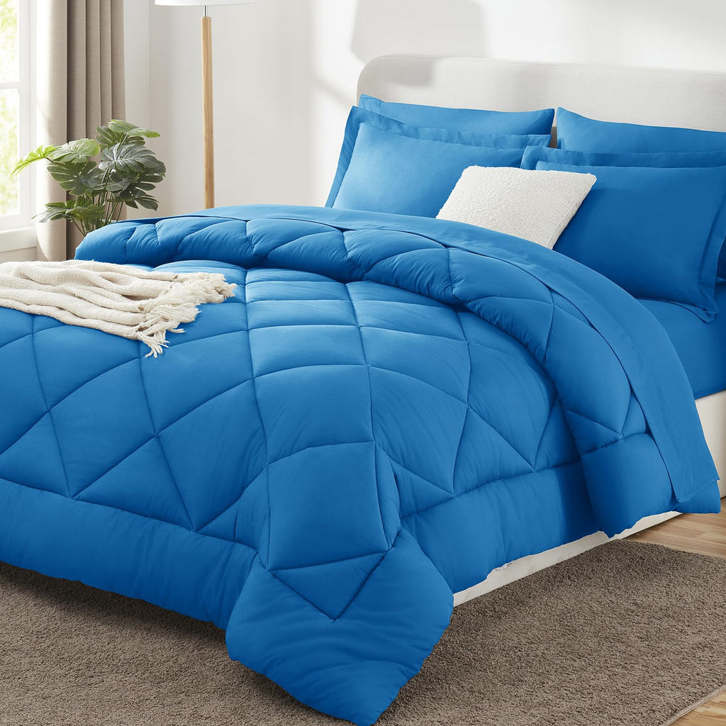 CozyLux Comforter Set, Down Alternative Bedding Set with Sheets, 5/7 Pieces