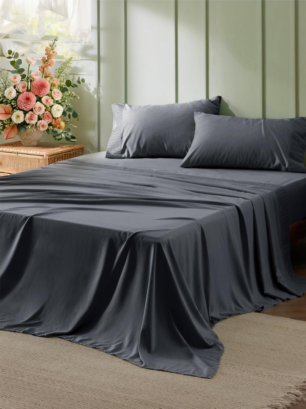 Bedsure Sheet Set - Soft Sheets - Breathable & Cooling - Hotel Luxury - Easy Care Polyester Microfiber Bedding