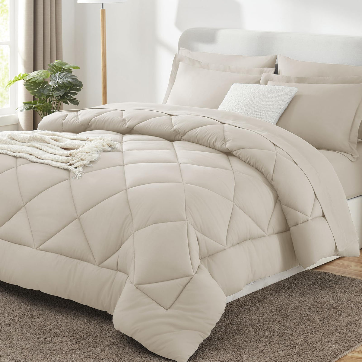 CozyLux Comforter Set, Down Alternative Bedding Set with Sheets, 5/7 Pieces