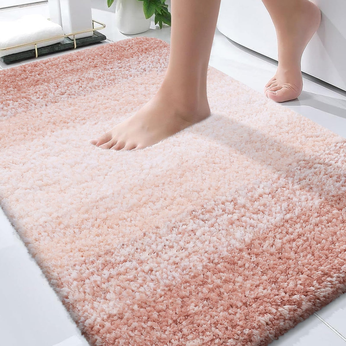 OLANLY Extra-Soft Absorbent Microfiber Bathroom Rug Mat