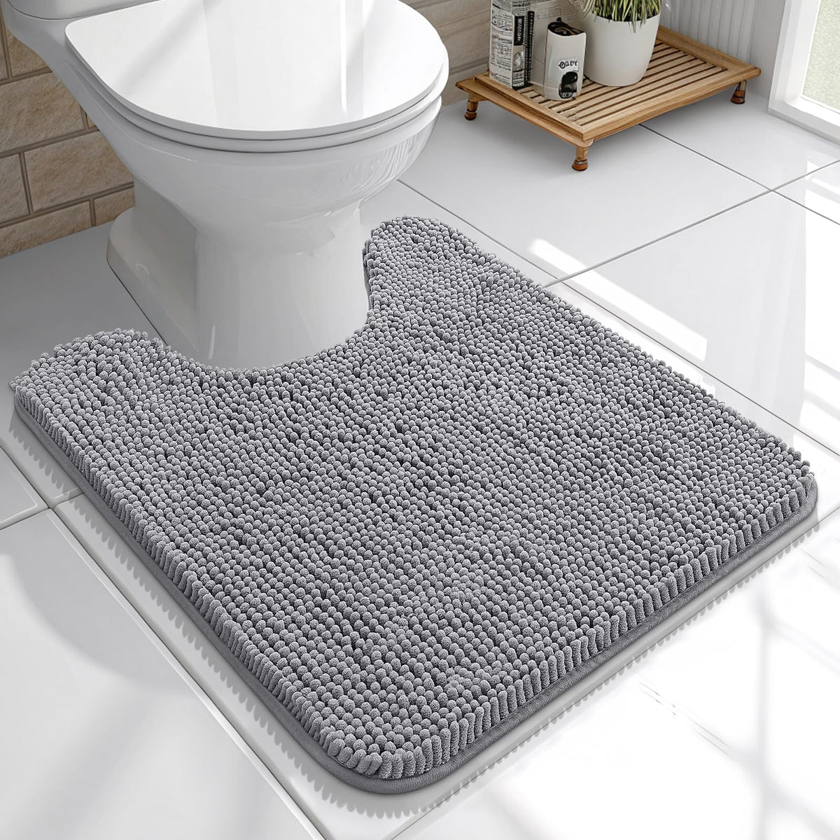 OLANLY Extra-Soft Absorbent Chenille Bathroom Rug Mat