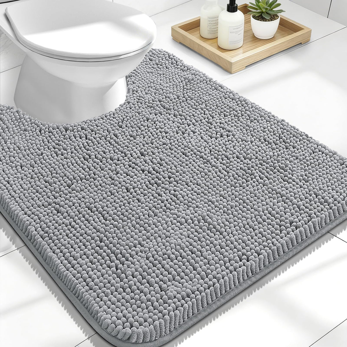 OLANLY Extra-Soft Absorbent Chenille Bathroom Rug Mat