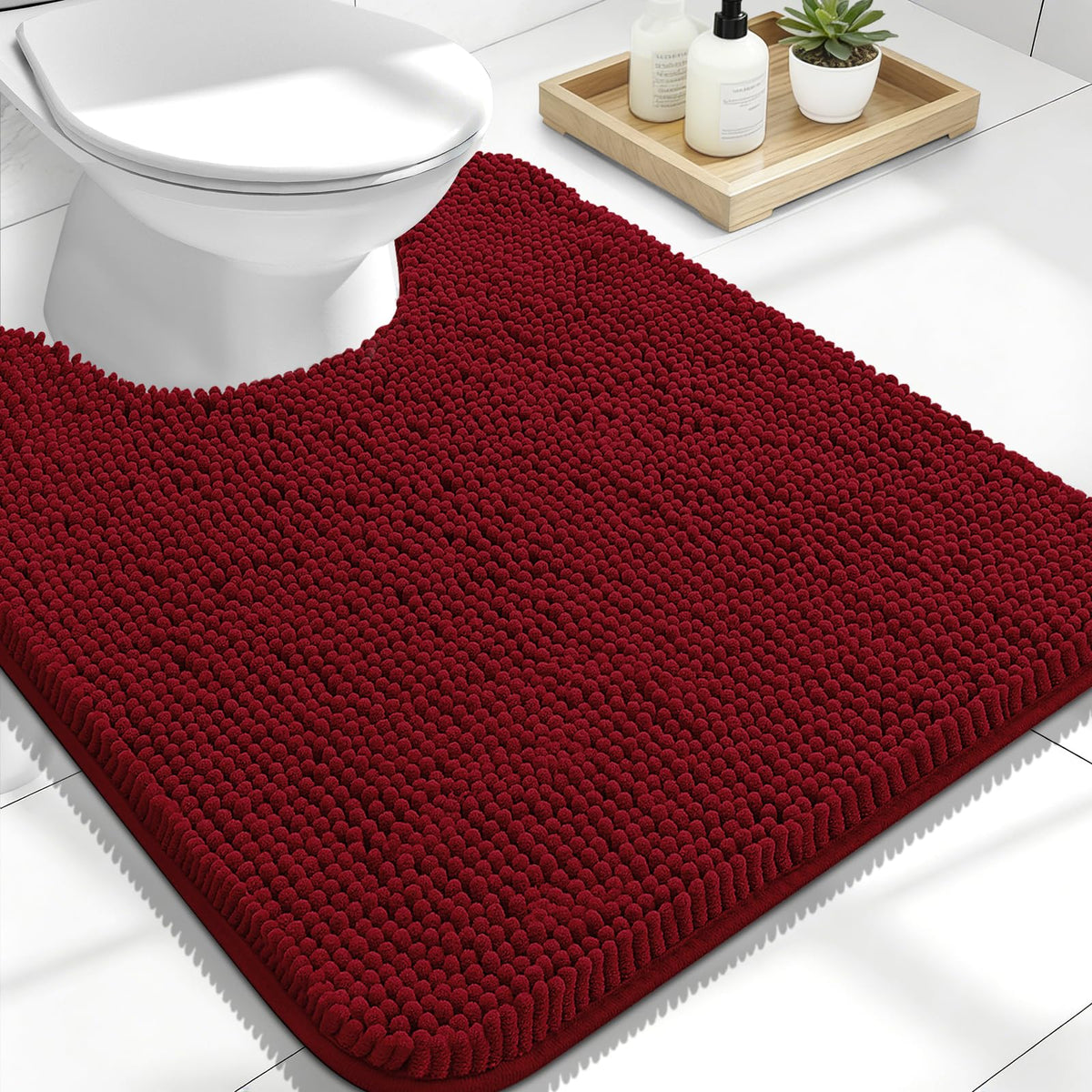 OLANLY Extra-Soft Absorbent Chenille Bathroom Rug Mat