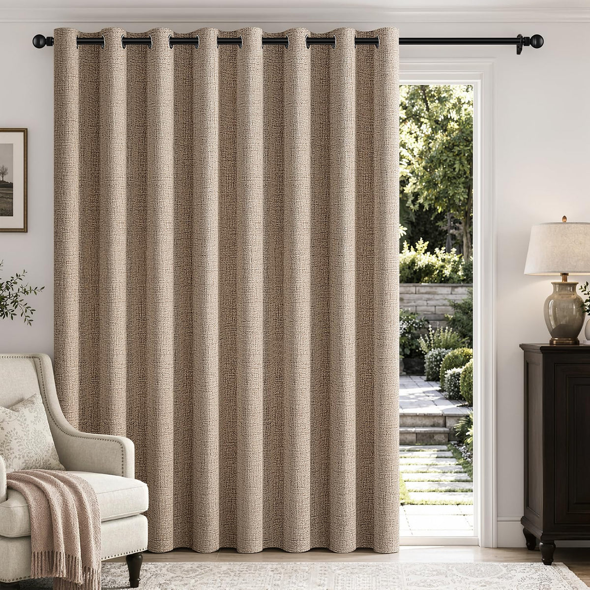 MIULEE Linen-Textured Thermal Insulated Blackout Curtains