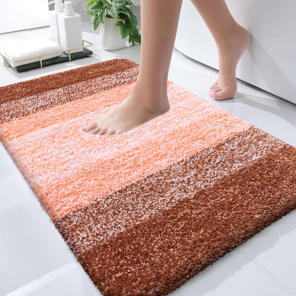 OLANLY Extra-Soft Absorbent Microfiber Bathroom Rug Mat