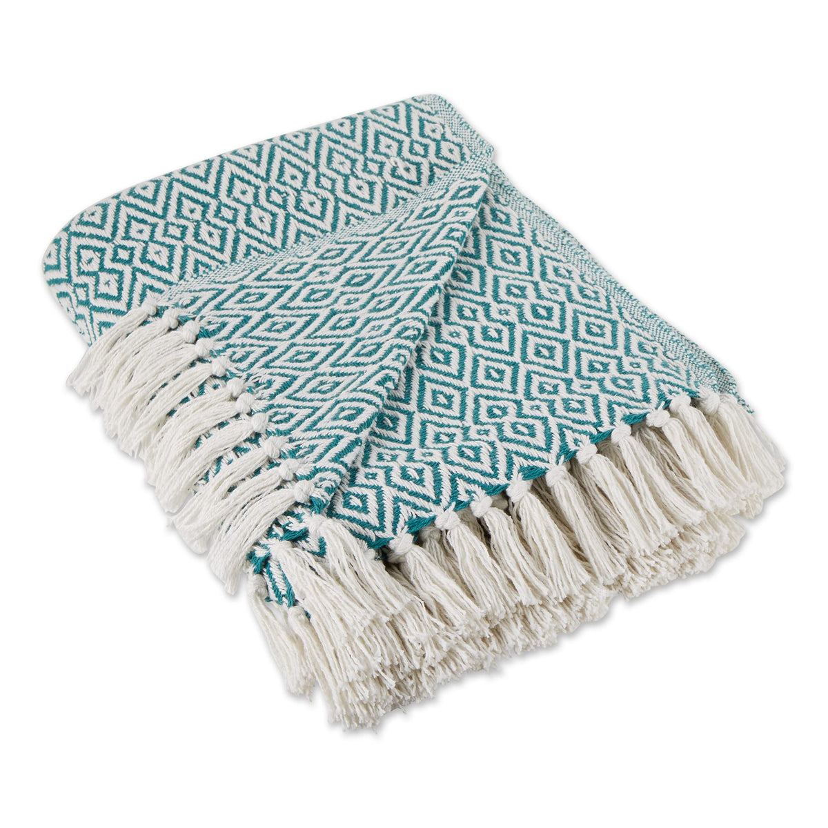 DII Rustic Farmhouse Double-Diamond Woven Throw Blanket