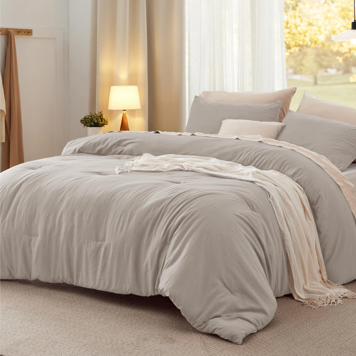 Bedsure Comforter Set Prewashed Soft Bedding Set 3Pcs