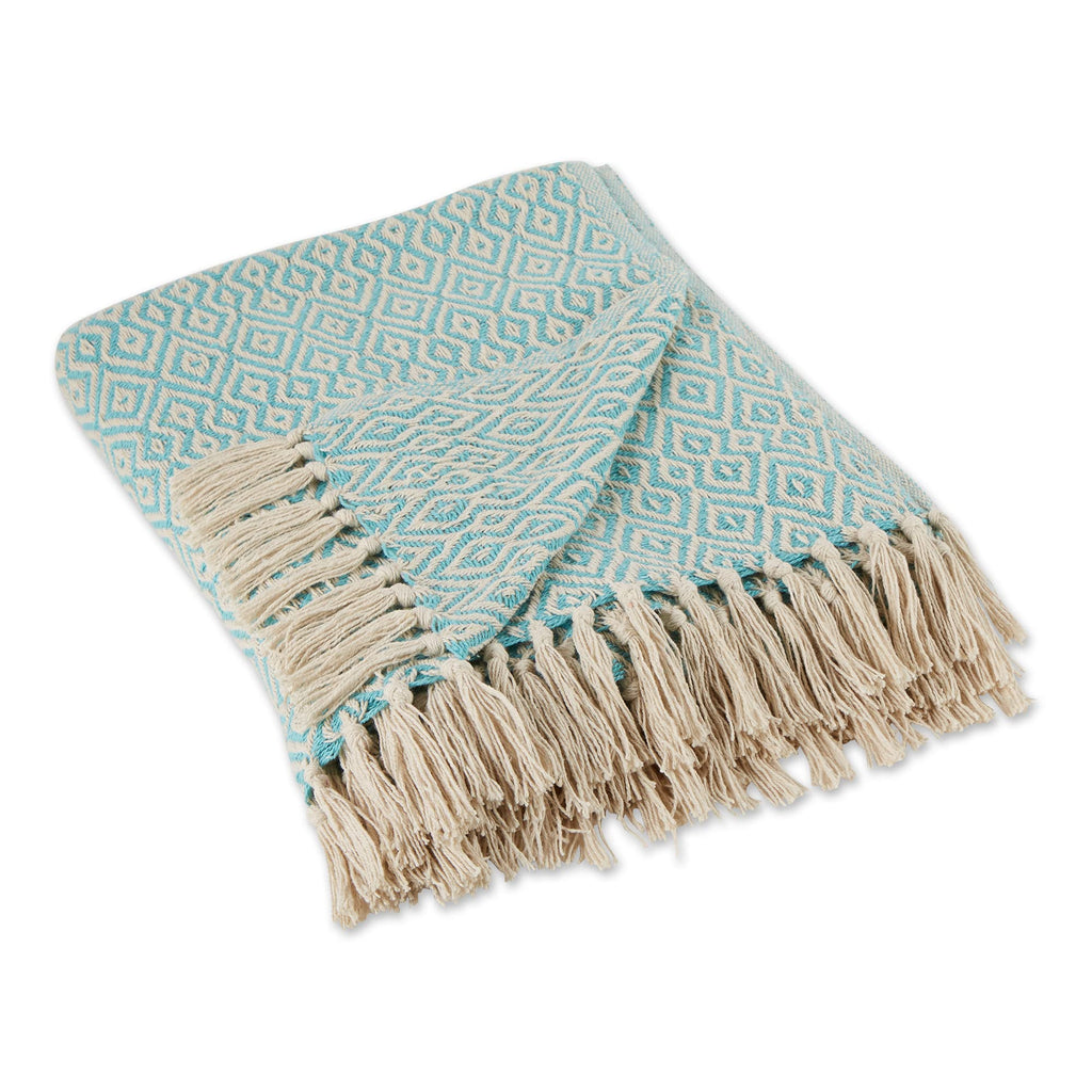 DII Rustic Farmhouse Double Diamond Woven Throw