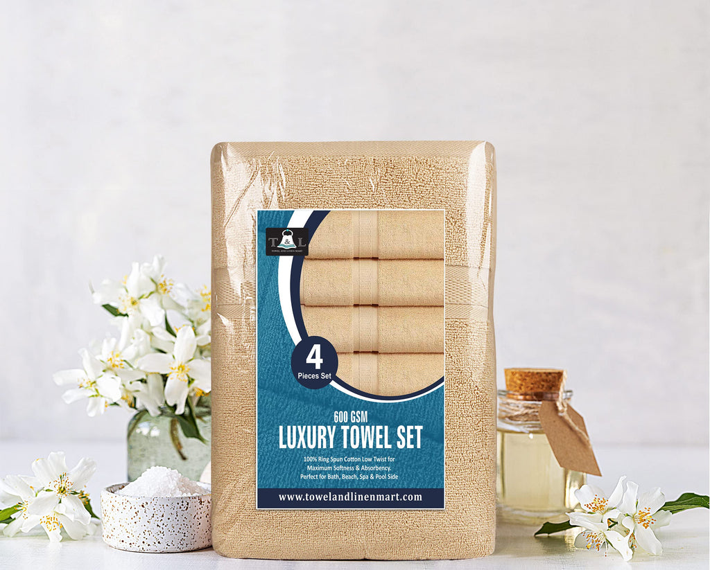 Towel and Linen Mart 100% Cotton White 6 Pack Bath Towel Set, Quick Dry, Super Absorbent, Light Weight, Soft Feel for Hotel, Spa and Bathroom (27 X 54)