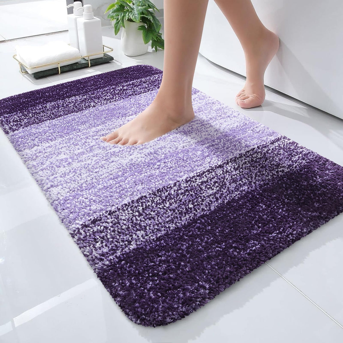 OLANLY Extra-Soft Absorbent Microfiber Bathroom Rug Mat
