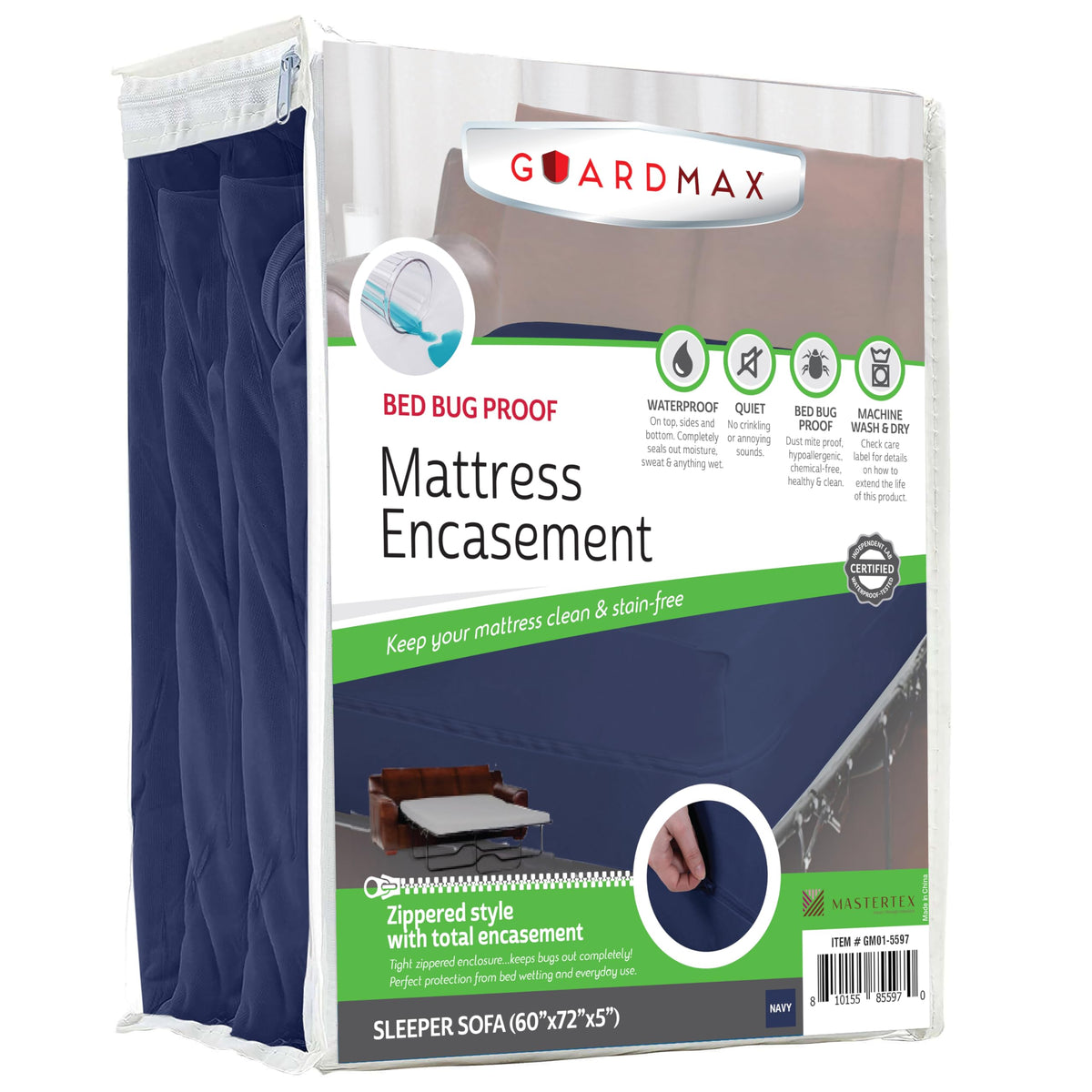 Guardmax Waterproof Jersey-Knit Zippered Mattress Encasement