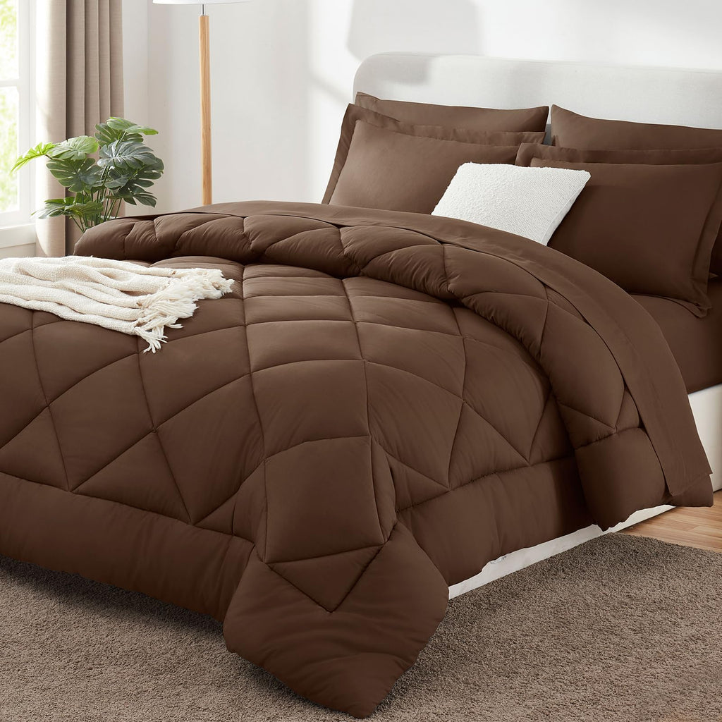 CozyLux Comforter Set, Down Alternative Bedding Set with Sheets, 5/7 Pieces