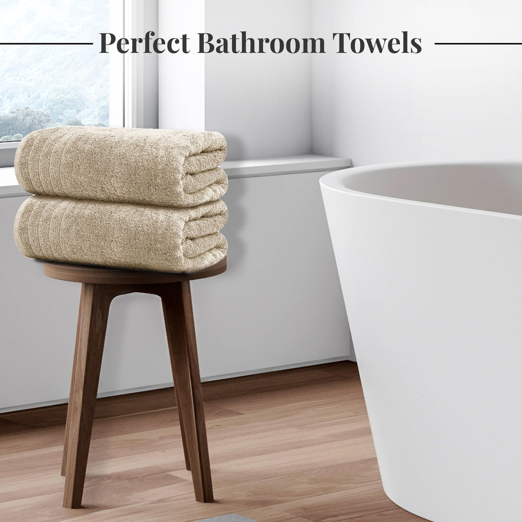 Tens Towels Pack of 8 Towels Set, 2 Extra Large Bath, 2 Hand, 4 Washcloths, 100% Cotton, Lighter Weight, Quicker to Dry, Super Absorbent, Perfect for Bathroom